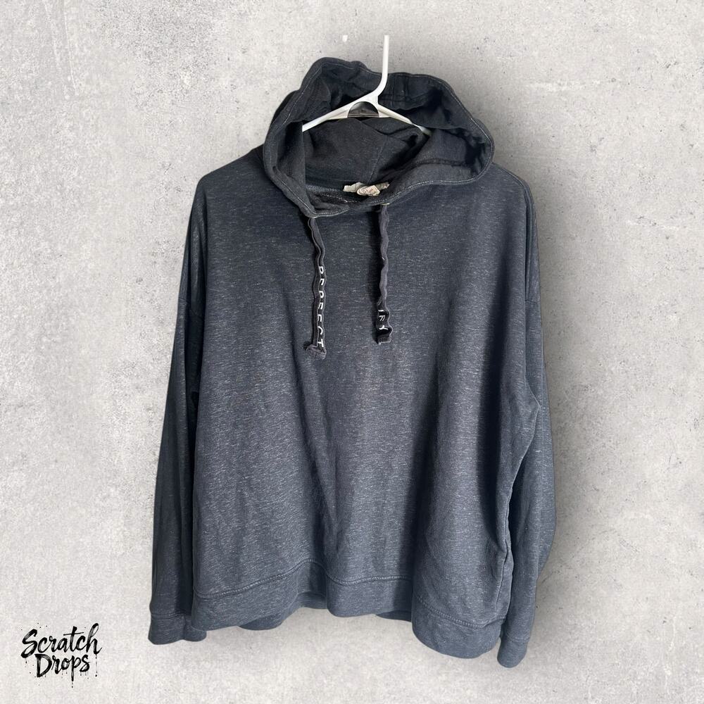 LOGG Women's Large Gray Hoodie Pullover Sweatshirt Long Sleeve Casual Comfy Top